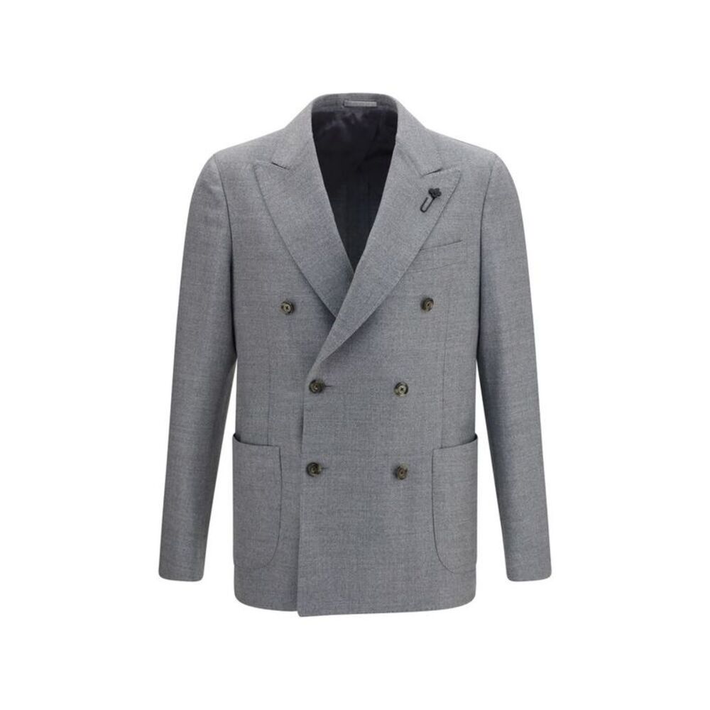 Lardini Gray Wool Oves Aries Full-Length Men's Jacket